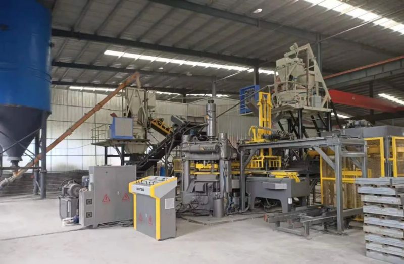 Fully Automatic Block Production Line for High-strength Concrete Products And Terrazzo Floor Tiles in Anhui अनहुई में उच्च शक्ति वाले कंक्रीट उत्पादों और टेराज़ो फ़्लोर टाइल्स के लिए पूरी तरह से स्वचालित ब्लॉक उत्पादन लाइन