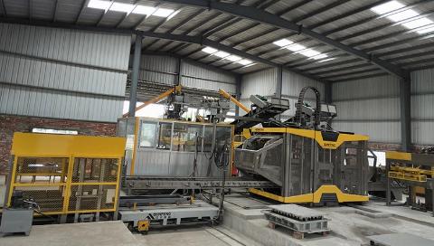 पर्यावरण के अनुकूल ब्लॉक मशीन 