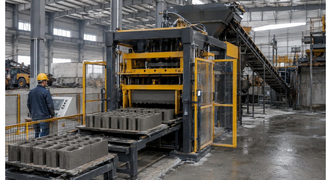 स्वचालित कंक्रीट ब्लॉक बनाने की मशीन